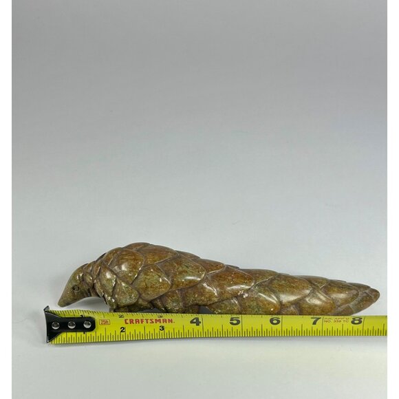VTG Pangolin Stone Sculpture Handmade Handcarved Brown Verdite Stone Paperweight - Picture 12 of 12